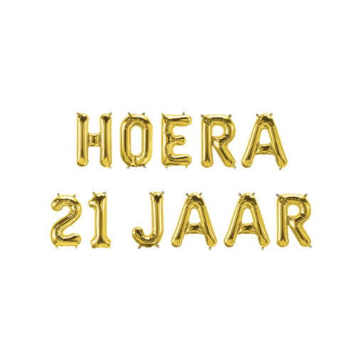 Set Folie Ballonnen - Hoera 21 Jaar Goud
