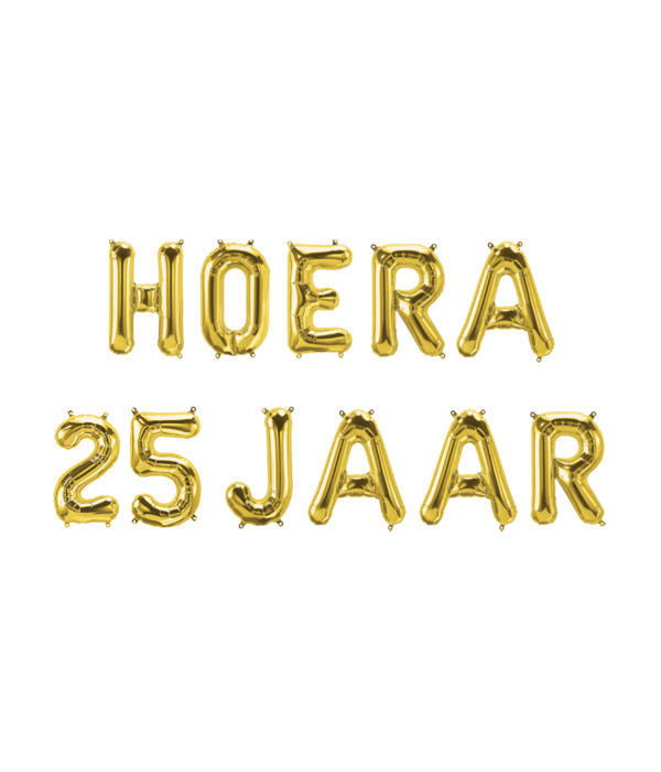 Set Folie Ballonnen - Hoera 25 Jaar Goud