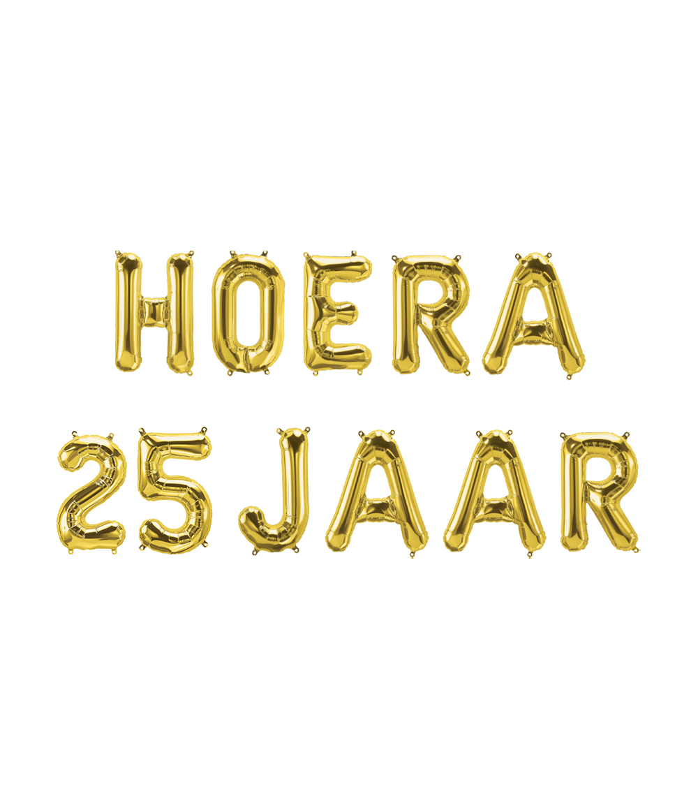 Set Folie Ballonnen - Hoera 25 Jaar Goud