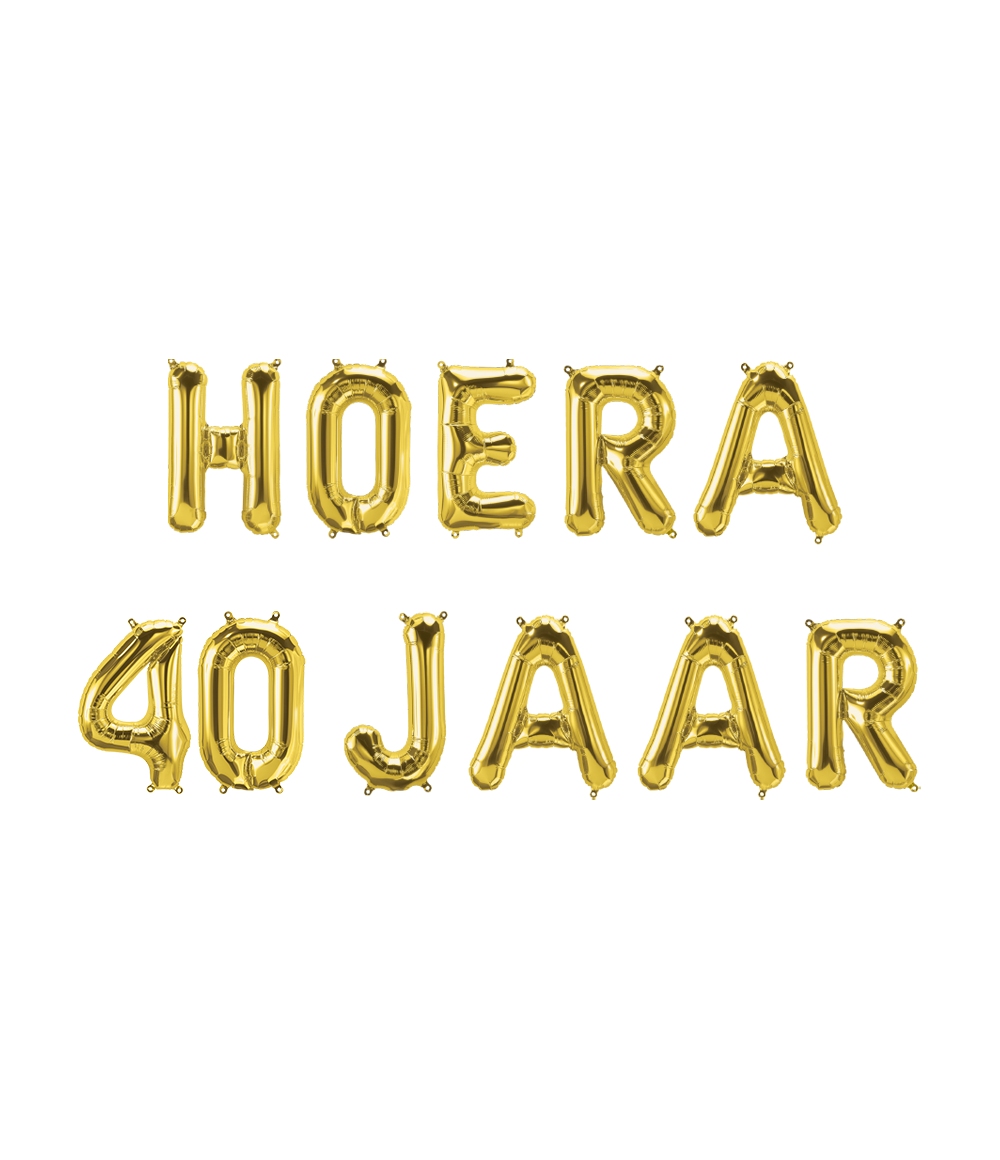 Set Folie Ballonnen - Hoera 40 Jaar Goud