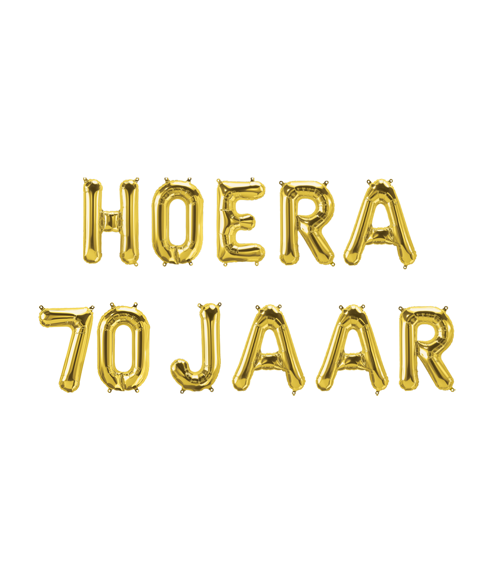 Set Folie Ballonnen - Hoera 70 Jaar Goud afbeelding