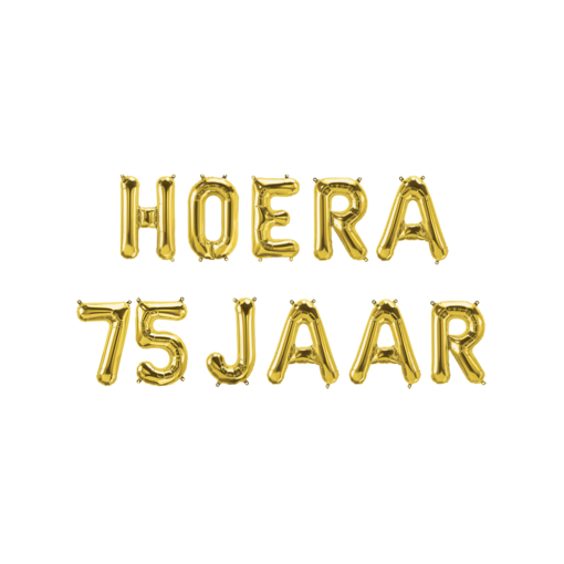 Set Folie Ballonnen - Hoera 75 Jaar Goud