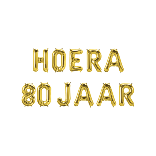 Set Folie Ballonnen - Hoera 80 Jaar Goud