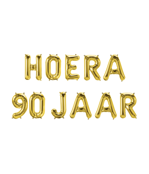 Set Folie Ballonnen - Hoera 90 Jaar Goud