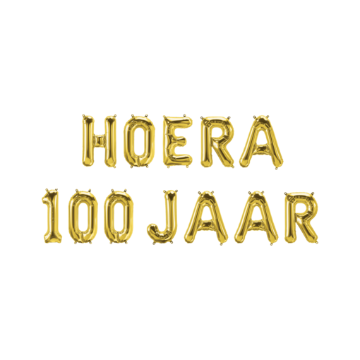 Set Folie Ballonnen - Hoera 100 Jaar Goud