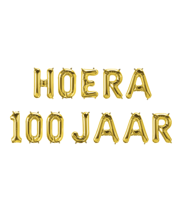 Set Folie Ballonnen - Hoera 100 Jaar Goud