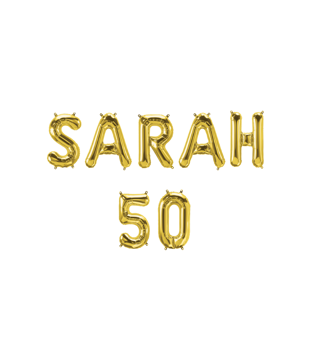 Set Folie Ballonnen Sarah 50 Goud