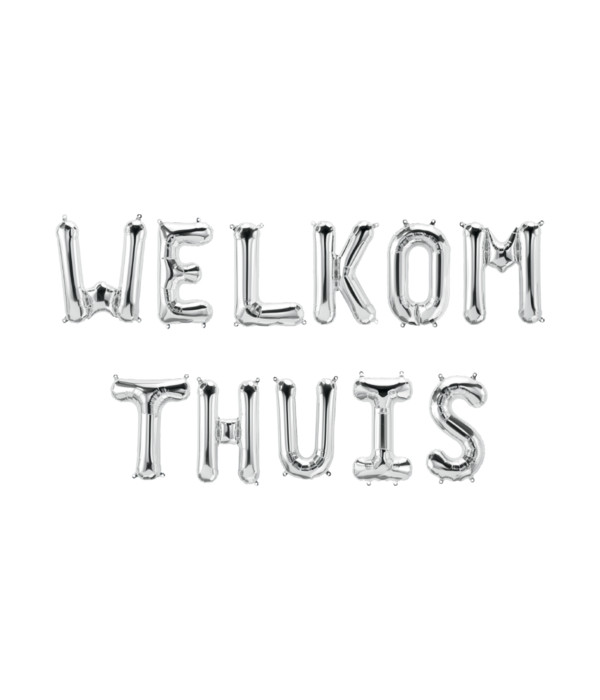Folie Ballon - Welkom Thuis Letters Zilver