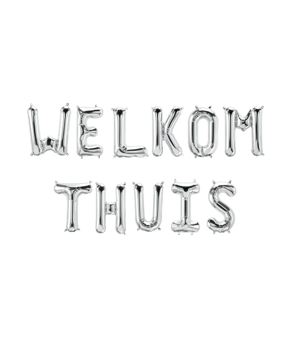Folie Ballon - Welkom Thuis Letters Zilver afbeelding