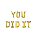 Set Folie Ballonnen - You Did It Letters Goud