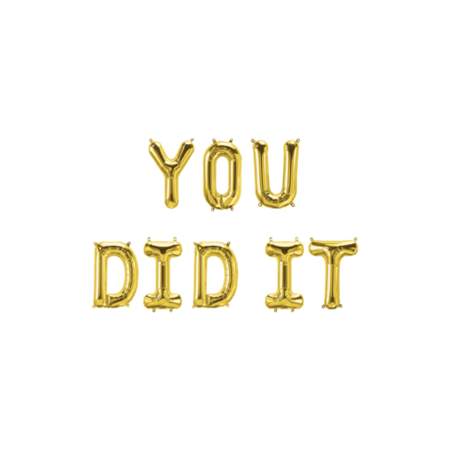 Set Folie Ballonnen - You Did It Letters Goud