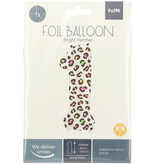 Folieballon Cijfer 1 Wit Met Panterprint (86cm)