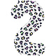 Folieballon Cijfer 2 Wit Met Panterprint (86cm)