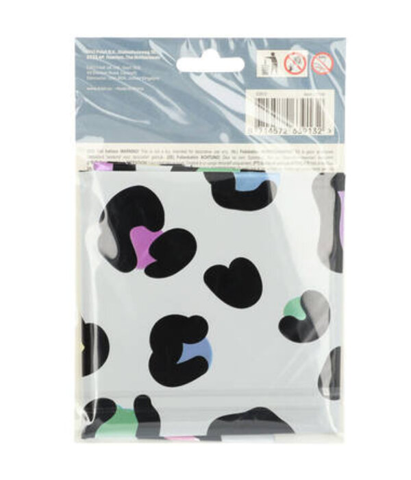 Folieballon Cijfer 3 Wit Met Panterprint  (86cm)