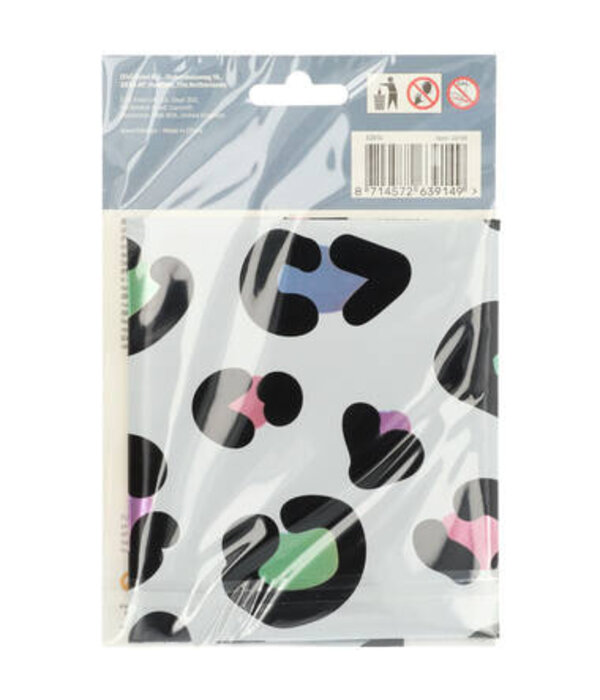 Folieballon Cijfer 4 Wit Met Panterprint (86cm)