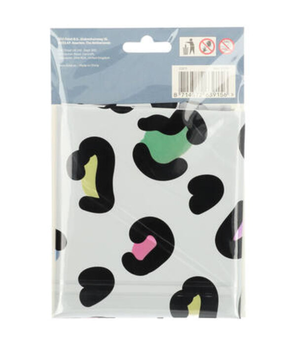 Folieballon Cijfer 5 Wit Met Panterprint  (86cm)