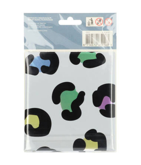 Folieballon Cijfer 6 Wit Met Panterprint  (86cm)