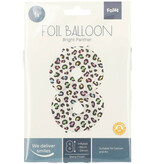 Folieballon Cijfer 8 Wit Met Panterprint  (86cm)