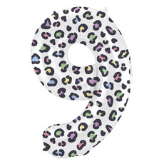 Folieballon Cijfer 9 Wit Met Panterprint (86cm)
