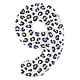 Folieballon Cijfer 9 Wit Met Panterprint (86cm)