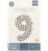 Folieballon Cijfer 9 Wit Met Panterprint (86cm)