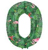 Folieballon Cijfer 0 Jungle Print (86cm)