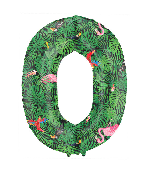 Folieballon Cijfer 0 Jungle Print (86cm)