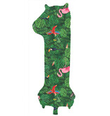 Folieballon Cijfer 1 Jungle Print (86cm)