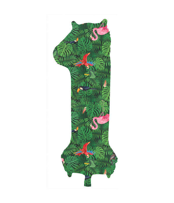 Folieballon Cijfer 1 Jungle Print (86cm)