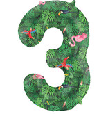 Folieballon Cijfer 3 Jungle Print (86cm)
