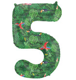 Folieballon Cijfer 5 Jungle Print (86cm)
