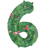 Folieballon Cijfer 6 Jungle Print (86cm)