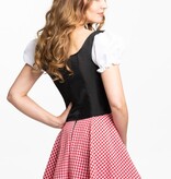 Dirndl Eva Rood/Zwart Kort