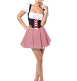 Dirndl Eva Rood/Zwart Kort