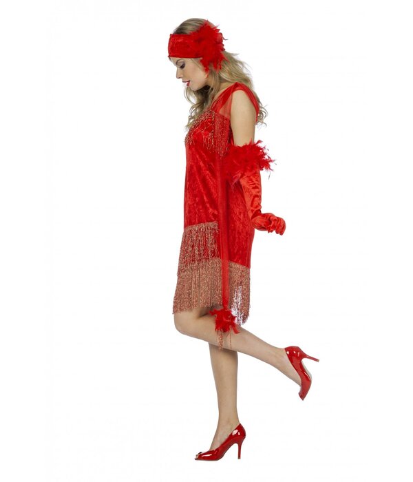 Jaren 20 kostuum rood de luxe