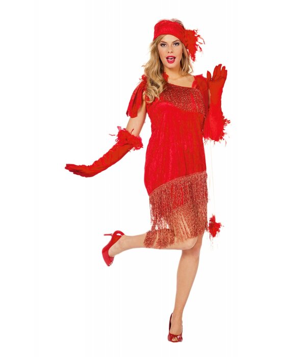 Jaren 20 kostuum rood de luxe