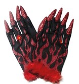 Duivel Handschoenen Glitter Rood volwassen