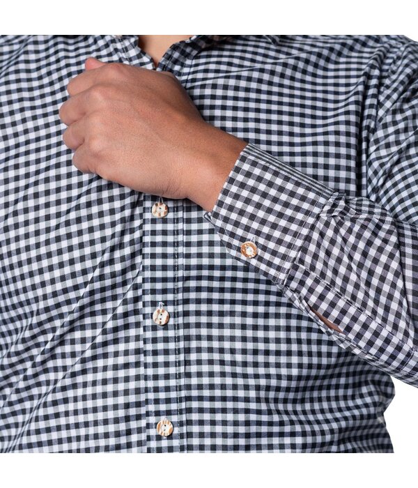 Trachtenhemd Leopold Zwart Geblokt