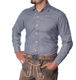 Trachtenhemd Leopold Zwart Geblokt