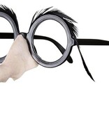 Bril Met Heksenneus En Zwarte Wenkbrauwen