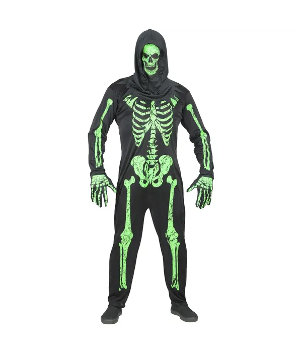 Groen Neon Skelet Kostuum Volwassenen