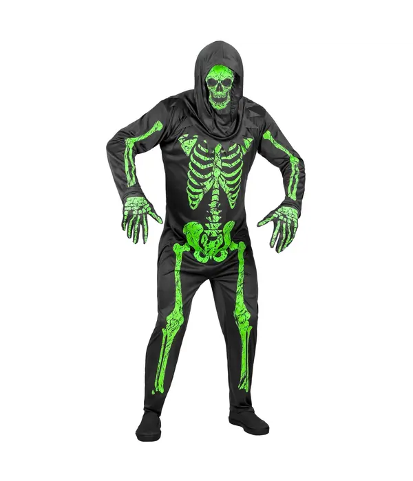 Groen Neon Skelet Kostuum Volwassenen