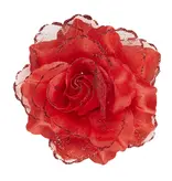 Rode Roos Haarclip met glitters