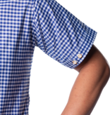 Trachtenhemd Korte Mouw Leopold Blauw Geblokt