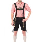 Lederhose Johann Zwart Kort