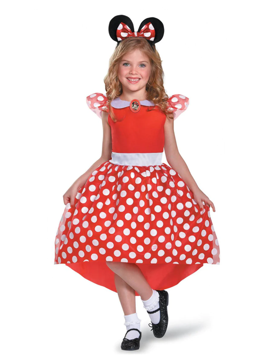 DISGUISE - Klassiek rood kostuum Minnie voor meisjes - 110/128 (4-6 jaar)
