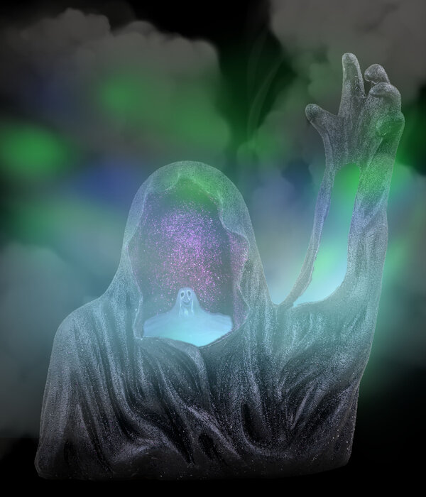 Griezelige Heks Deco met Rook en Gekleurd licht