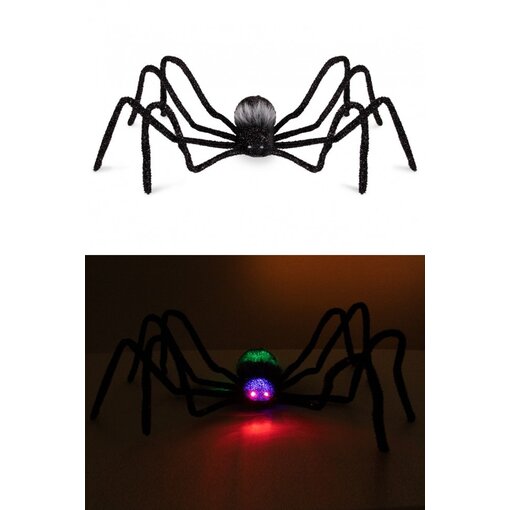 Mega Spin Zwart met licht in ogen (125cm)