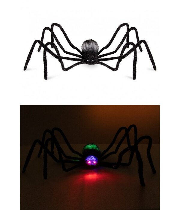 Mega Spin Zwart met licht in ogen (125cm)