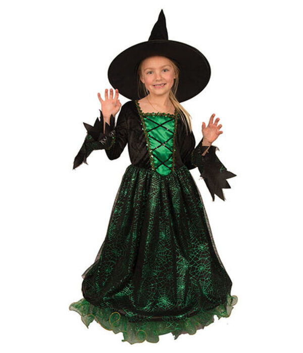 Heksenjurk Kind Groen Premium + Hoed